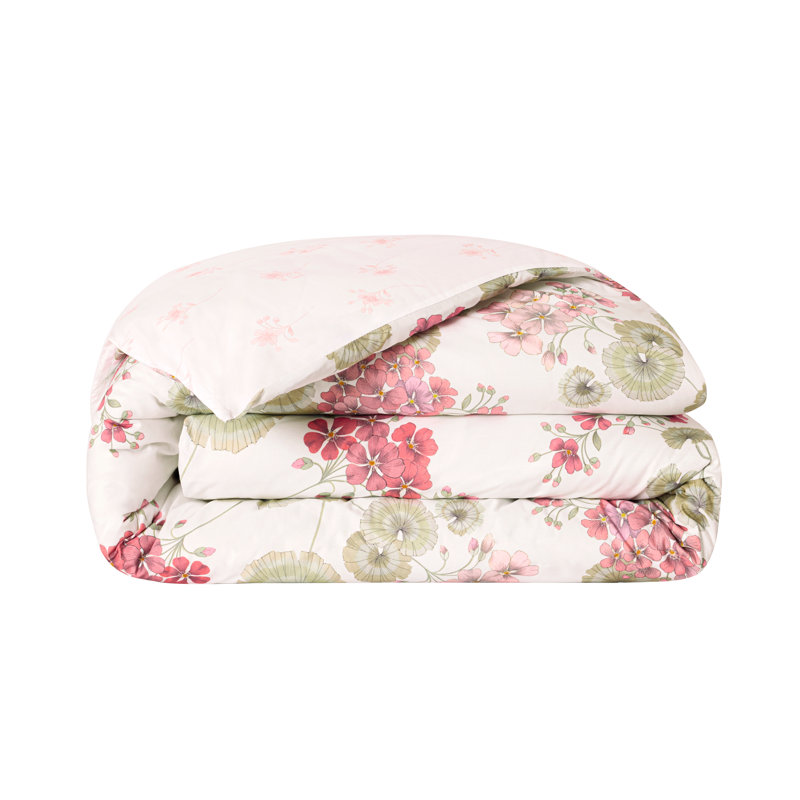 Flânerie Queen duvet cover, Pink: Green; White, King, Flânerie