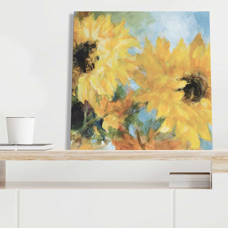 "Breezy Sunflowers (Square)" par Lanie Loreth, reproduction sur toile, L 18 po x l 18 po
