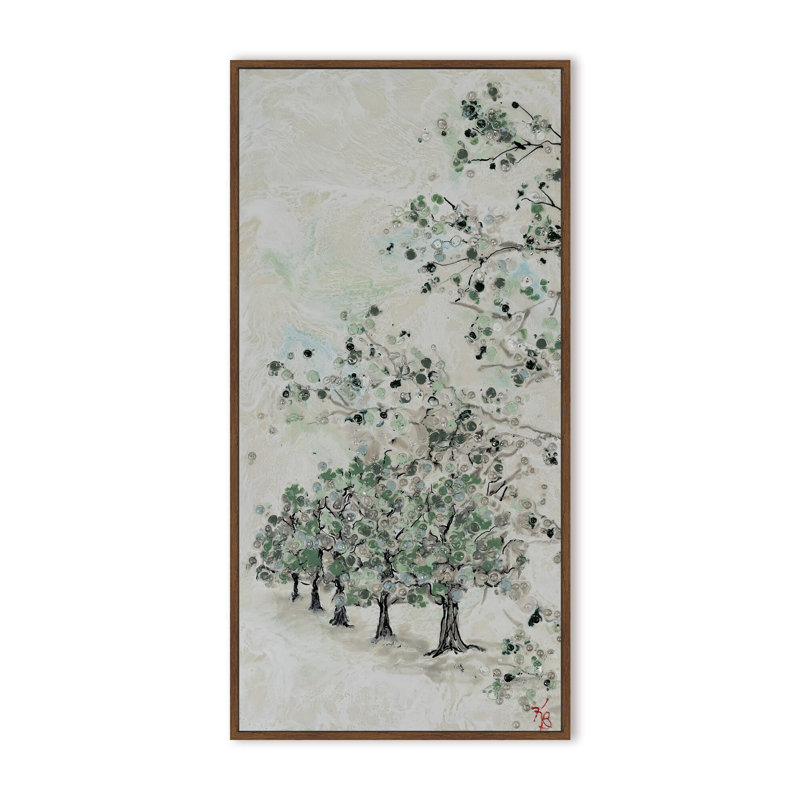 Nature Inspired "Budding Spring" Canvas Wall Art By , 16" H x 8" W x 2.375" D, Framed Canvas, White