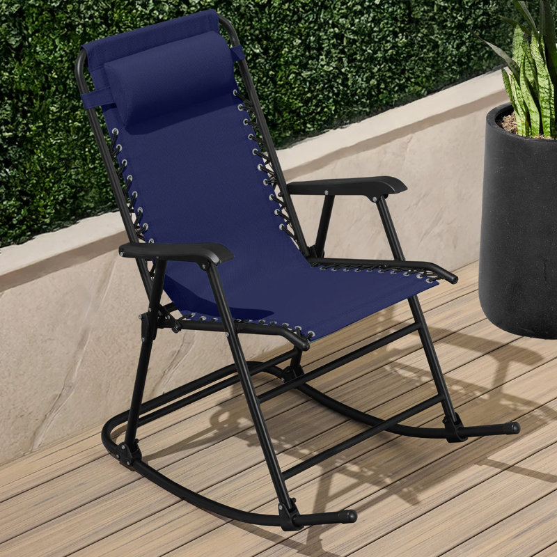 Outdoor Rocking Lounge Chair, Blue