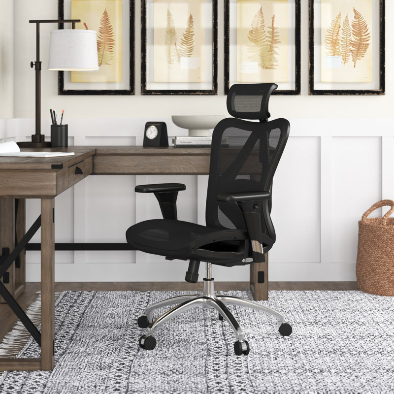Ergonomic Office Chair, Mesh Desk Chair with Adjustable Armrests, Black
