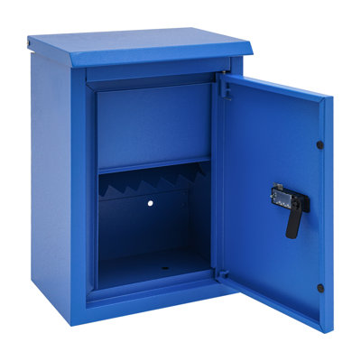 Wall-Mount Mailbox Blue Mailbox Rust-Resistant Mail Box