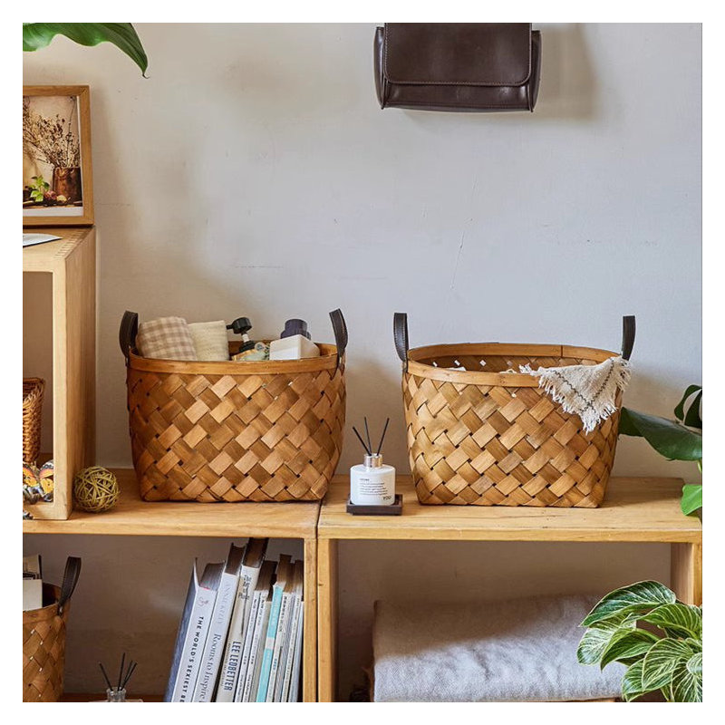 Panier rustique en bois tissé à la main
