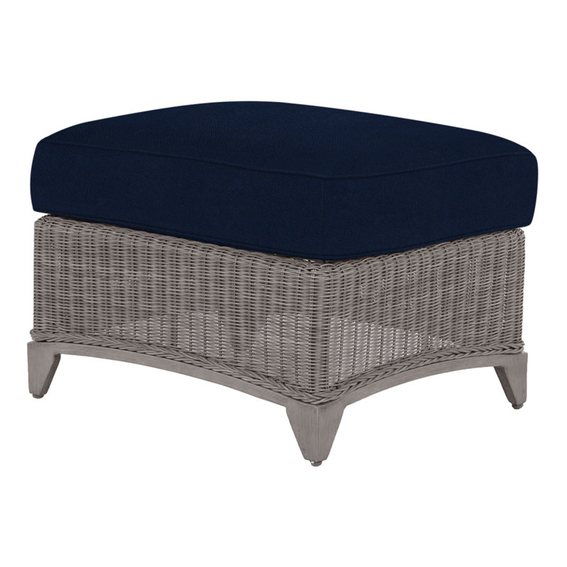 Astoria Woven Ottoman - Oyster/Oyster, Oyster, Welt, Indigo Velvet
