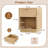 Rhythm Nightstand Set of 2 with Charging Station, Modern Fluted Wood Bed Side Table Set of 2, Natural-2099417965-2099417966