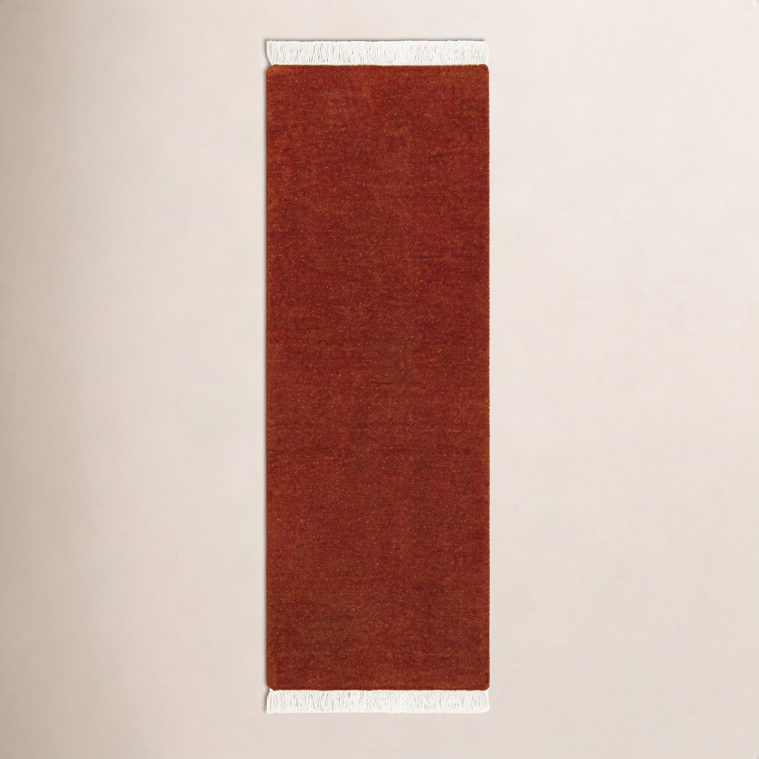 Clio Hand-Woven Red Wool Rug, Runner 2'6" x 8'