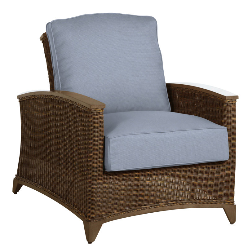 Astoria Patio Chair with Cushions, Astoria #90 Raffia/Oak, Dove Sunbrella® Linen, No Welt