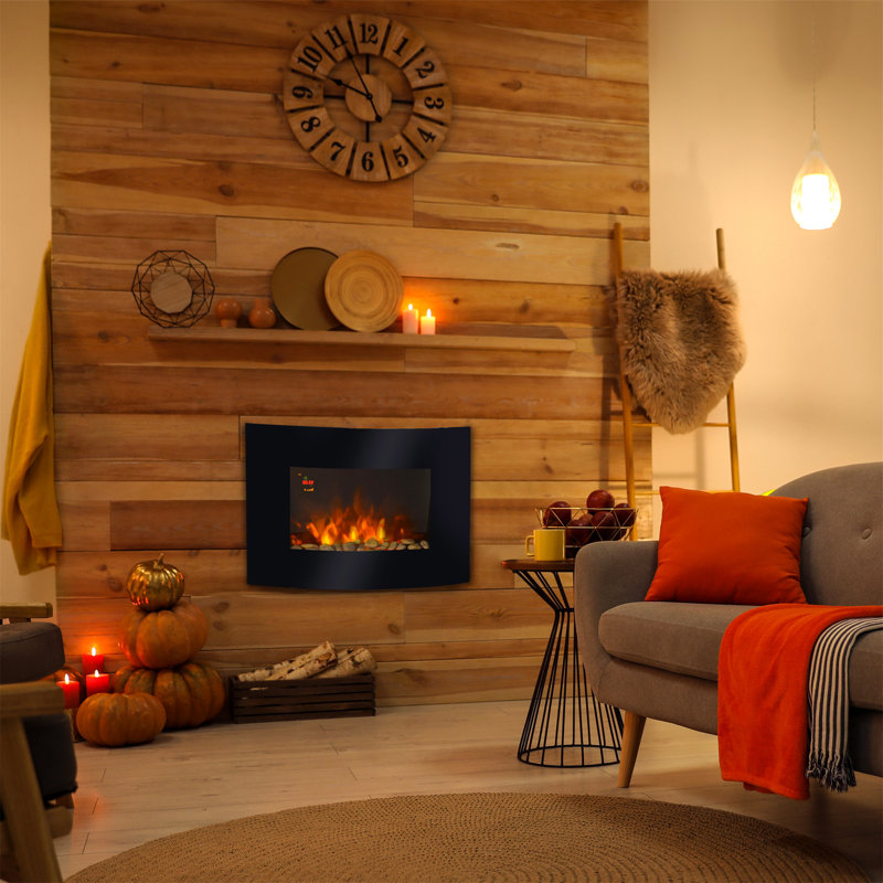 Chavis Belfry Heating 65cm W Black Electric Fireplace