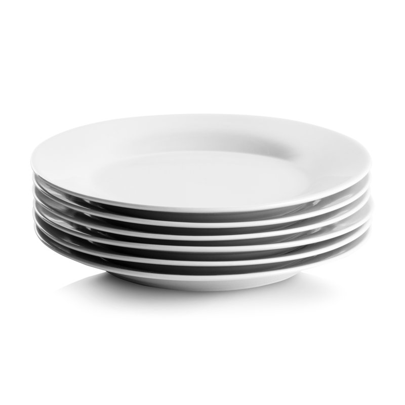 Assiette à salade ronde 7,5 "Simply White, ensemble de 6