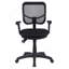 Chaise de bureau pivotante noire avec accoudoirs