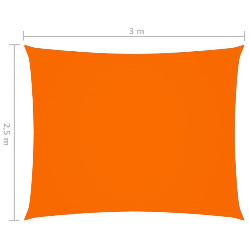 Yeagertown 2.5m x 3m Rectangular Shade Sail, Orange