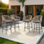 Tabourets de bar 4 pièces pour l'extérieur avec accoudoirs, chaises de patio avec structure en acier et rotin PE tissé-124491017