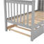 Lit superposé simple au-dessus d'un lit simple avec lit gigogne et rangement, gris
