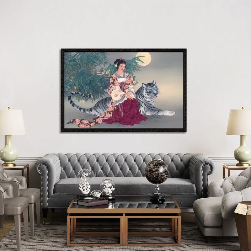 Spiritual Journey - Painting on Canvas, 152.5 cm H x 101.5 cm W, Black Framed