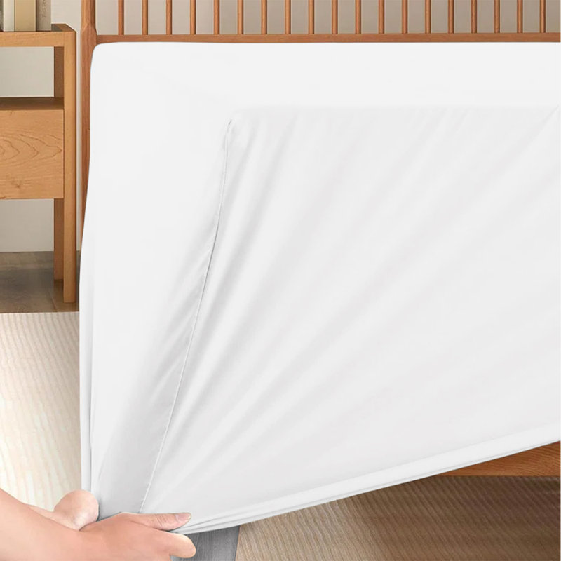 Soft & Breathable Microfiber Extra Deep Fitted Sheet, Super King (6'), White