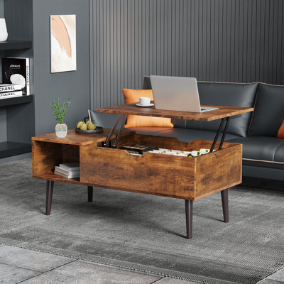 Irfaan Lift Top Extendable Coffee Table With Storage