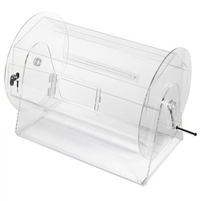 Acrylic Raffle DrumProfessional Raffle Ticket Spinning Cage with 2 Keys Transparent Lottery Spinning Drawing Holds 10000 Tickets or 300 Raffle Ball Acrylic Raffle DrumProfessional Raffle Ticket Spinning Cage with 2 Keys Transparent Lottery Spinning Drawing Holds 10000 Tickets or 300 Raffle Ball