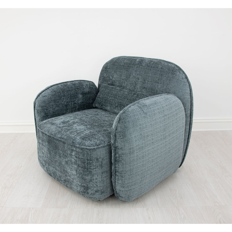 Dallas Swivel Chair, Aegean Blue Green Velvet
