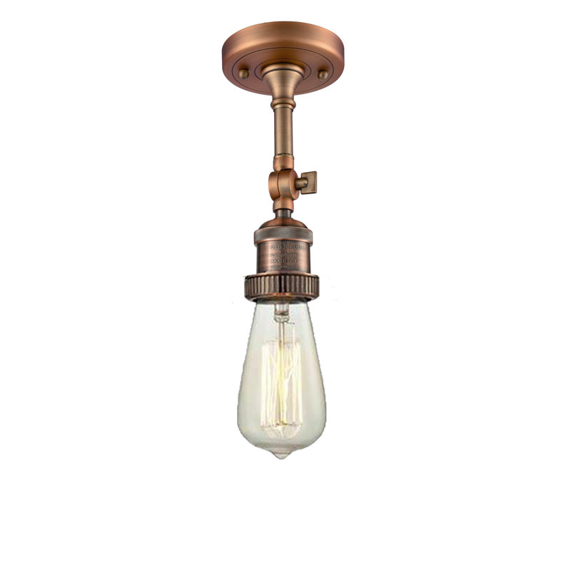 Plafonnier semi-encastré géométrique 4,5 po à 1 lumières unique Arguelles, Ampoule DEL rétro à intensité réglable de 3 watts