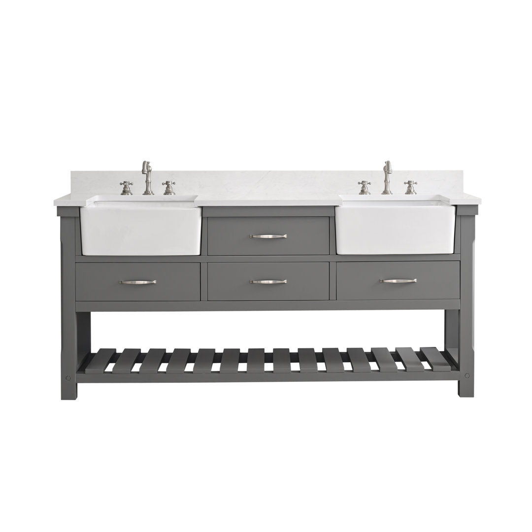 Rosana 72" Double Bathroom Vanity Set Gracie Oaks Base 