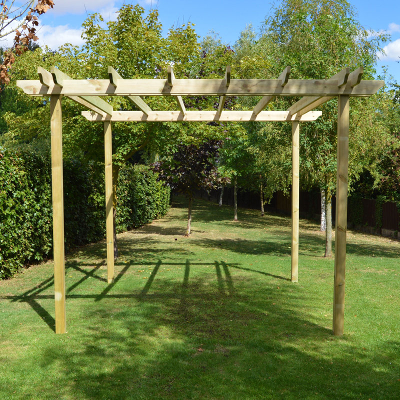 Randi Manufactured Wood Pergola, Light Green, 270cm H x 300cm W x 300cm D