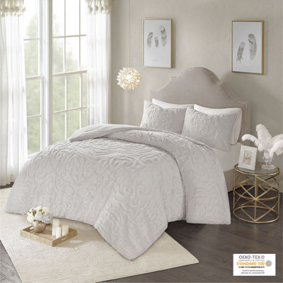 Laetitia Tufted Cotton Chenille Medallion Comforter Set