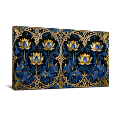 Plantes et fleurs de lotus sur fond fleuri