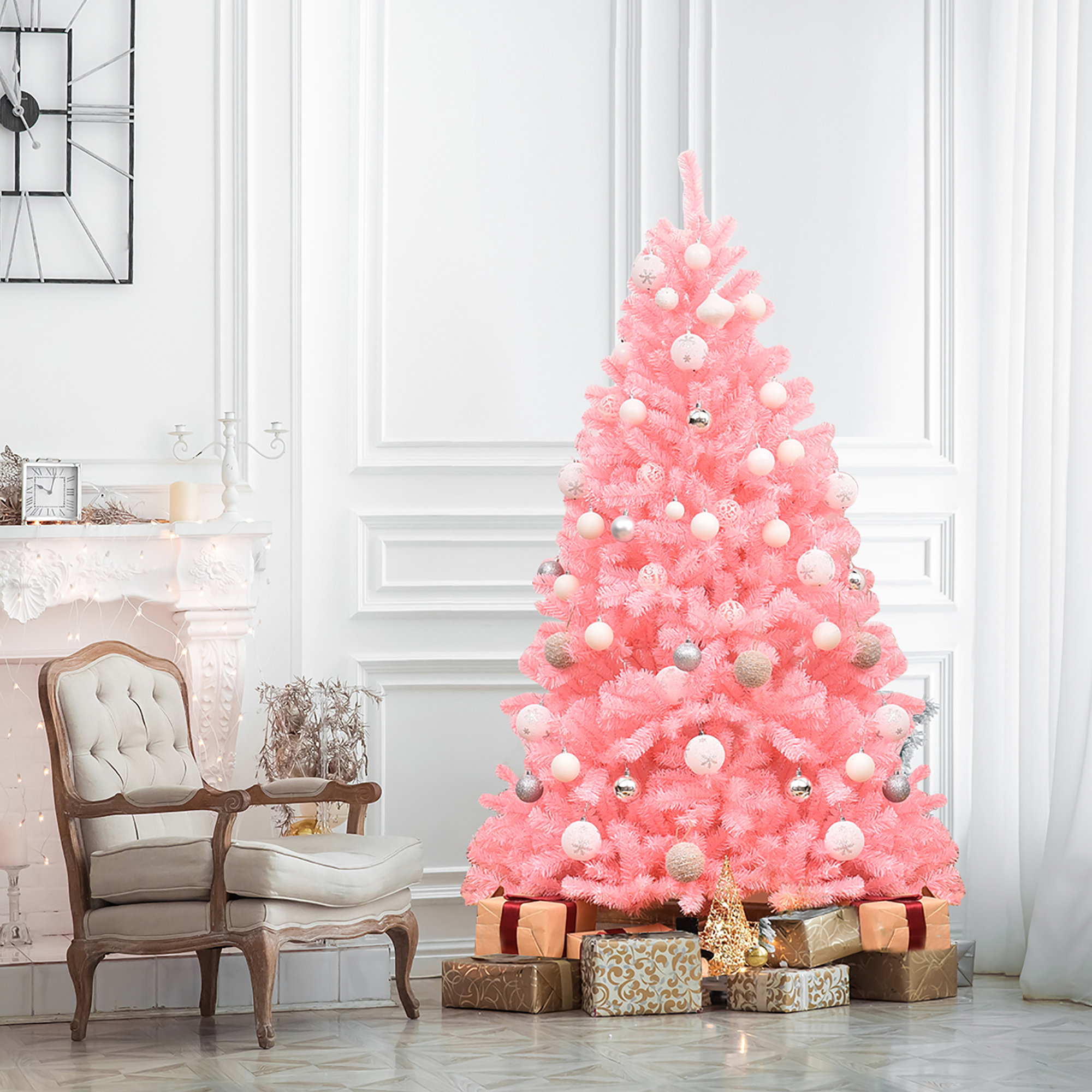 6' Pink Fir Artificial Christmas Tree - Thumbnail 3