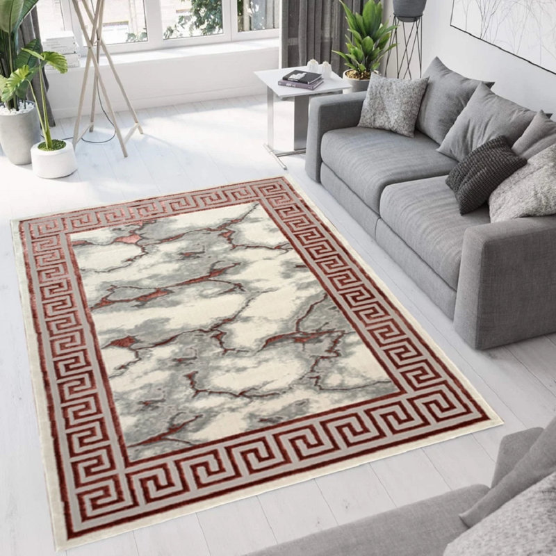 Boularderie Abstract Flatweave Berber Indoor / Outdoor Area Rug, Rectangle 240 x 320 cm, Silver
