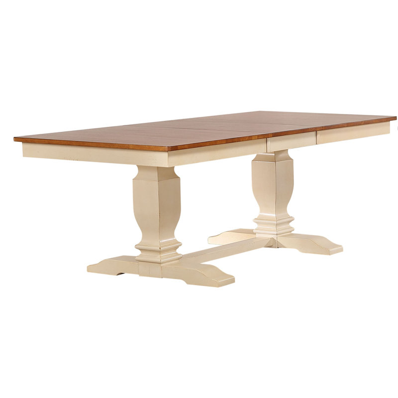 Extendable Rectangle Solid Wood 7 Piece Dining Set in Caramel Biscotti With Gear Driven 18" Takeout Leaf (seats 4-6), Caramel