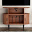 Noyer Mid-Century moderne tourne-disque avec rangement en vinyle