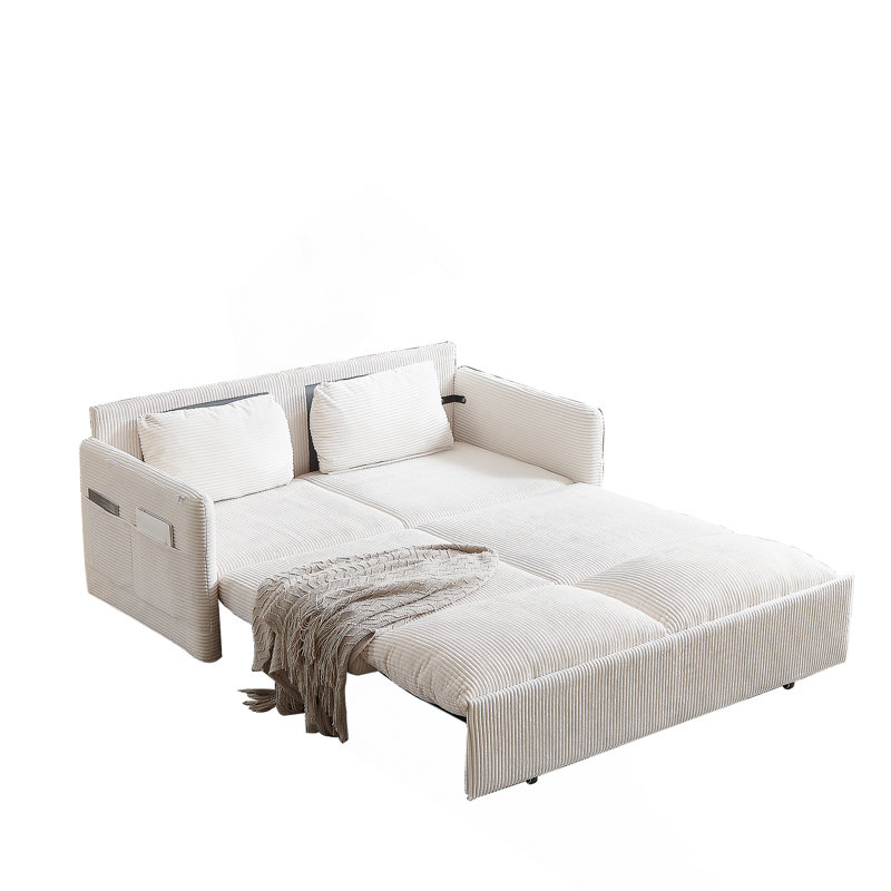 Canapé-lit avec couchette réglable 3-en-1, Beige