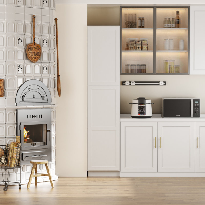 Extra-Tall Kitchen Pantry Cabinet, 24" Deep Floor-To-Ceiling Utility Storage (Available In 90" & 96" Heights)