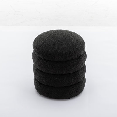 Hasset Round Footstool Ottoman, Soft  Round Ottoman, Footrest Stool