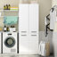 Armoire de salle de bain blanche avec rangement solide