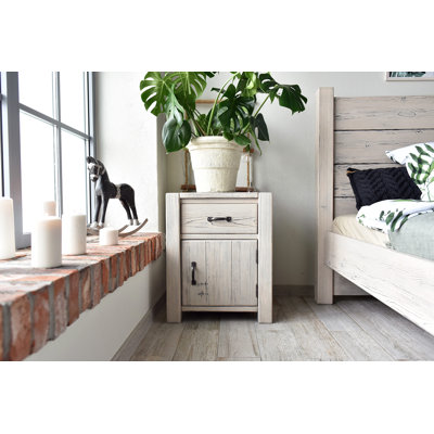 White Springs 54 cm W Solid Wood Bedside Table
