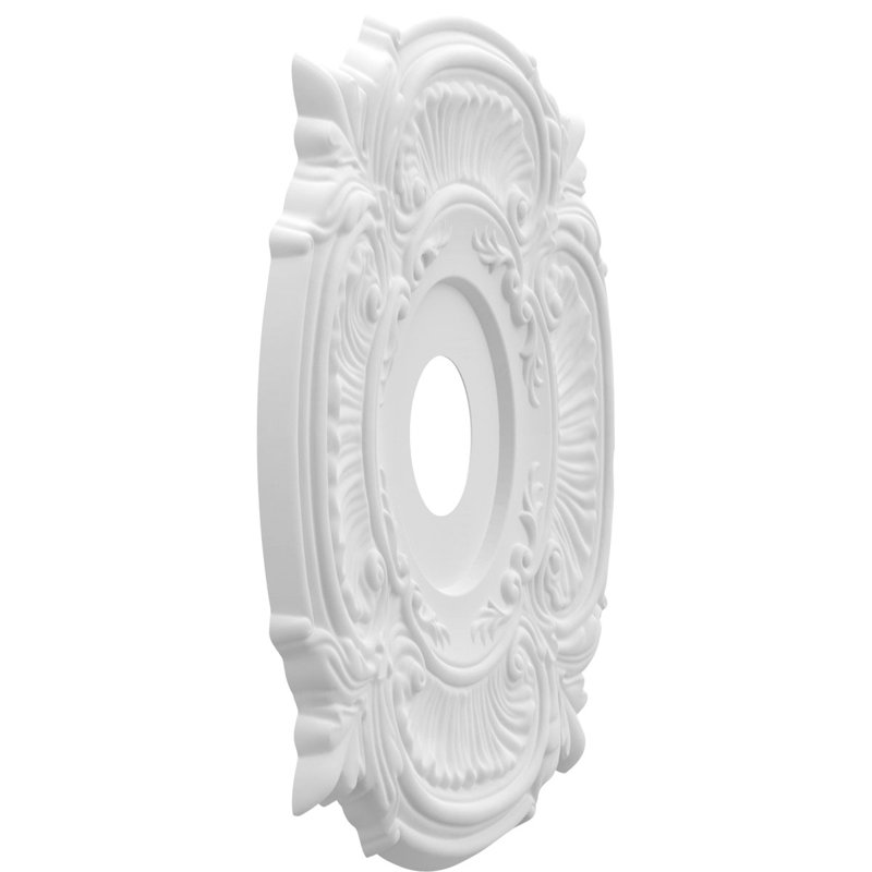 Attica Thermoformed PVC Ceiling Medallion, 22" H x 22" W x 1" D, White