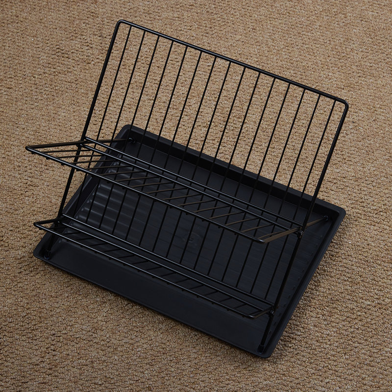 Adjustable Countertop Dish Rack, Matte Black