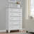 5-Drawer Tall Wooden Dresser, Spacious Chest with Wide Drawers & Metal Handles, Classic Vintage Design with Anti-Tip, for Bedroom, Living Room or Hallway - White