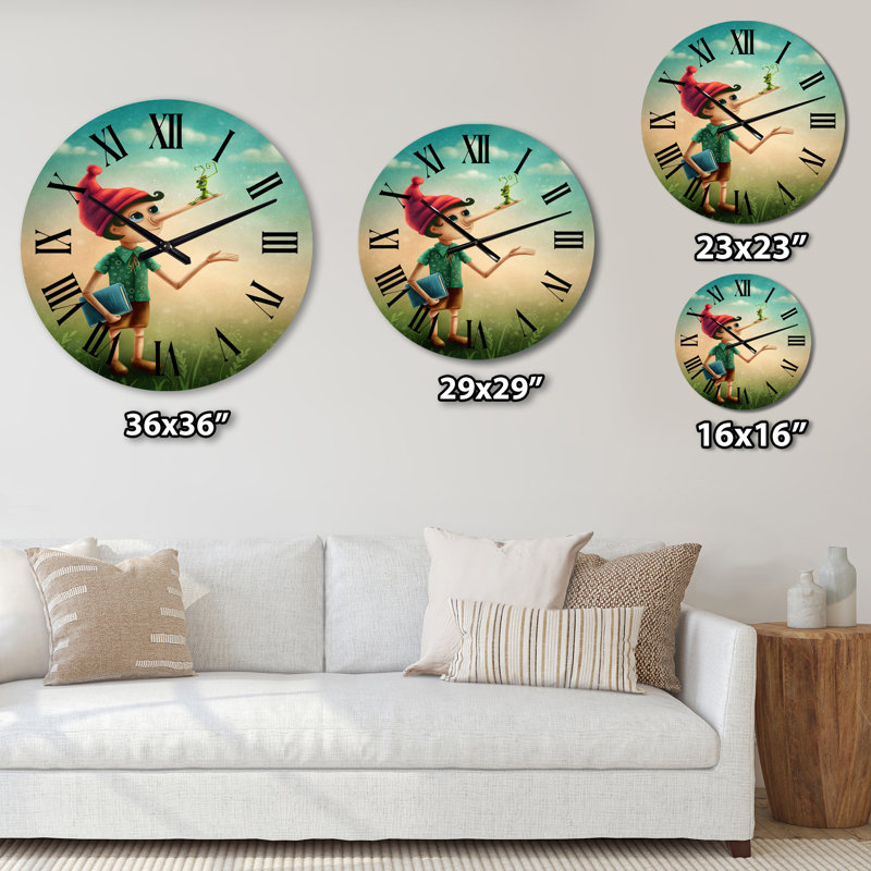 Horloge murale Pinocchio, Surdimensionné