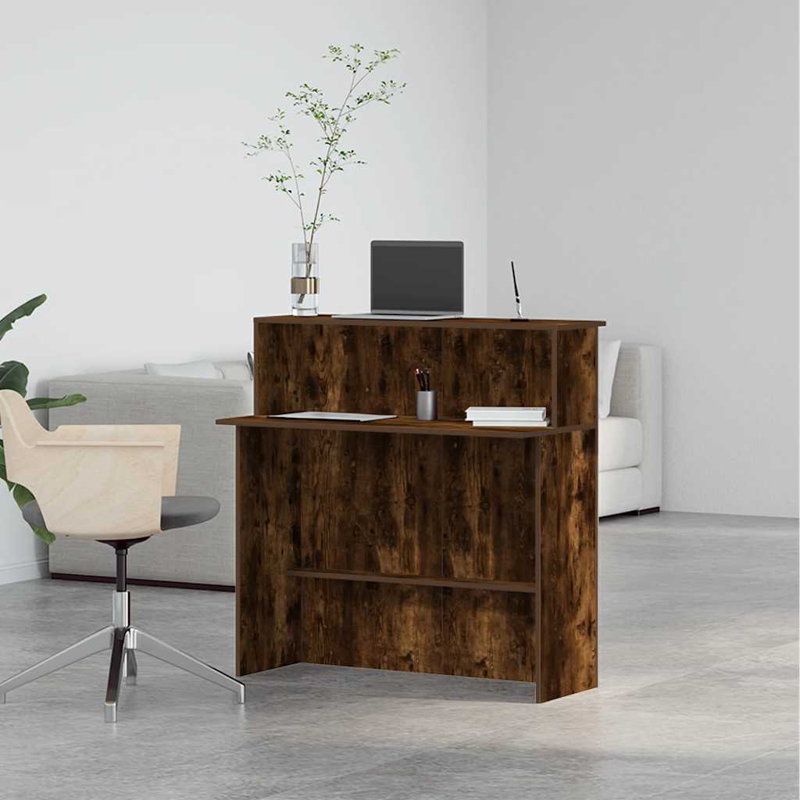Baheerathan Standing Desk, Smoked Oak