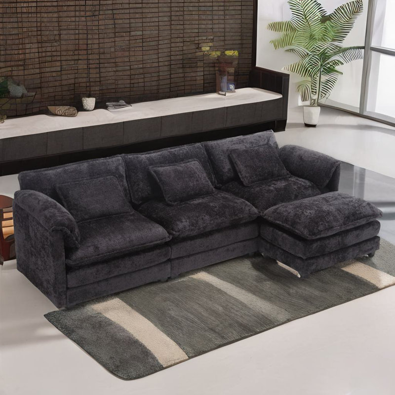 L-shape Sectional Sofa, Black