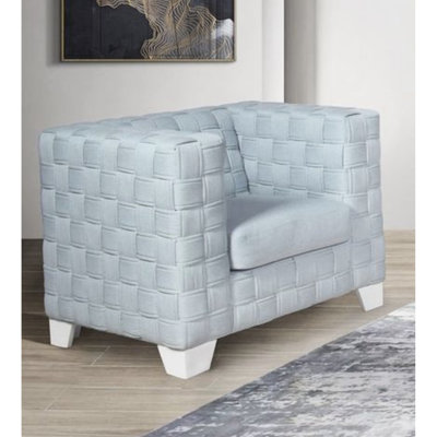 Fauteuil bleu tendance: tissu de chenille, chaise de fabrication en bois: bois synthétique, revêtement