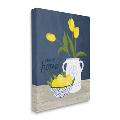 «Sweet Home Farm Fresh Yellow Country Tulips Lemons» par Nina Seven - impression sur toile tendue