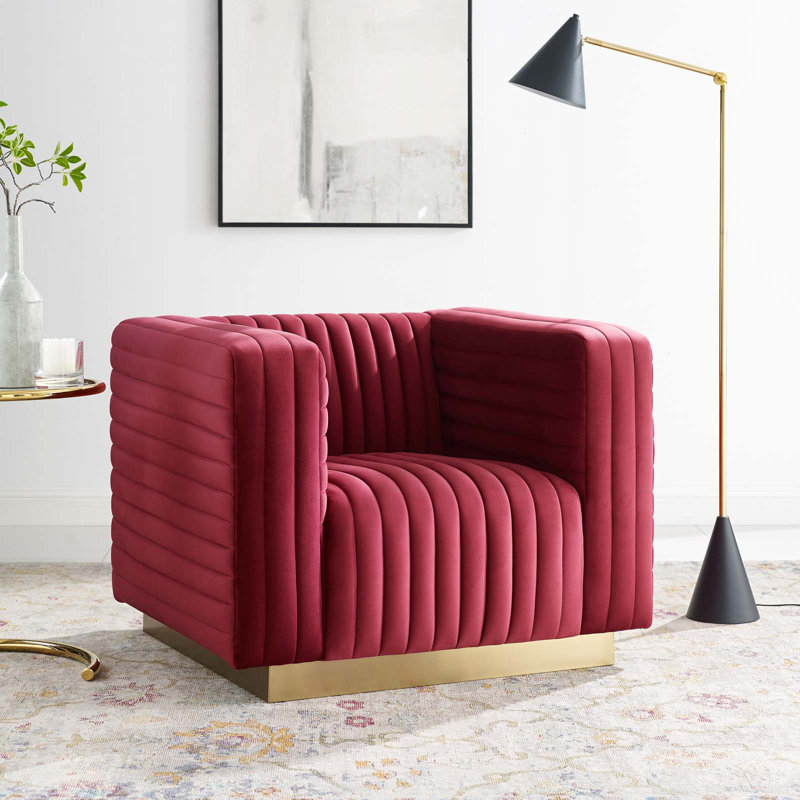 Fauteuil Charisma, Velours marron