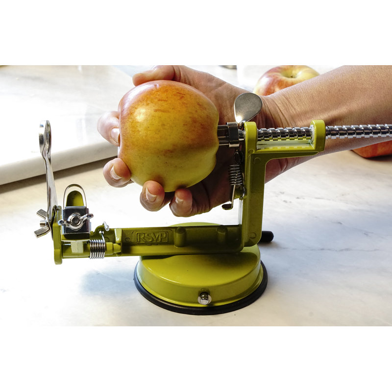Green Stainless Steel Apple Peeler Corer Slicer with Suction Base