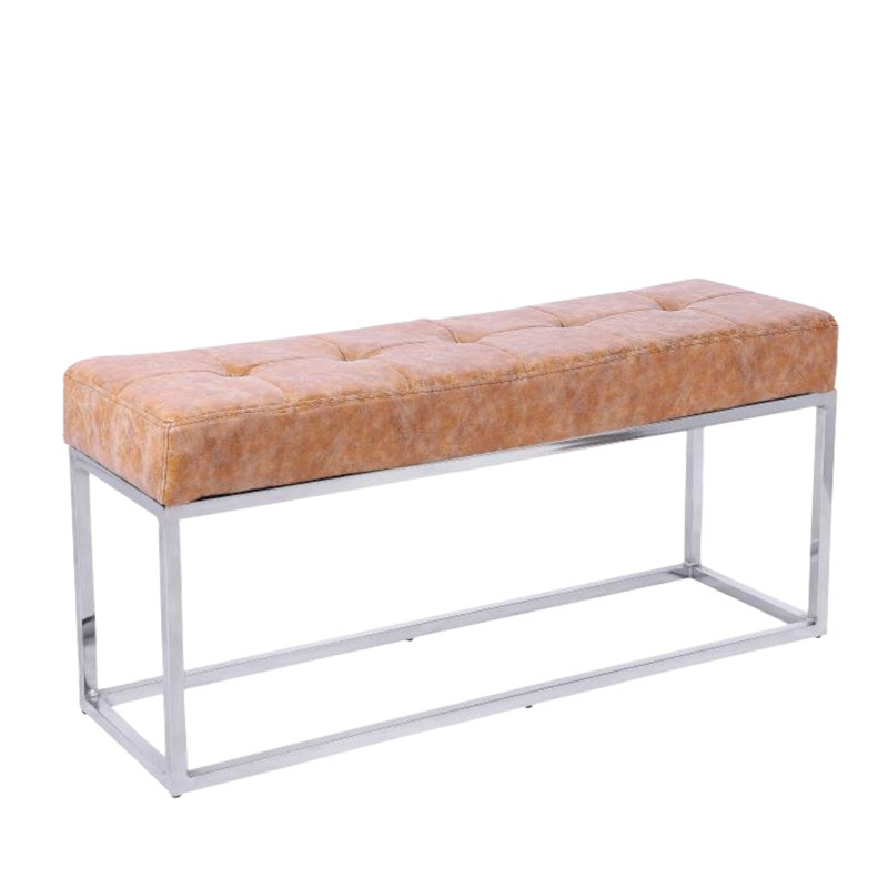 Banc rembourré Forgey, Brun / argent