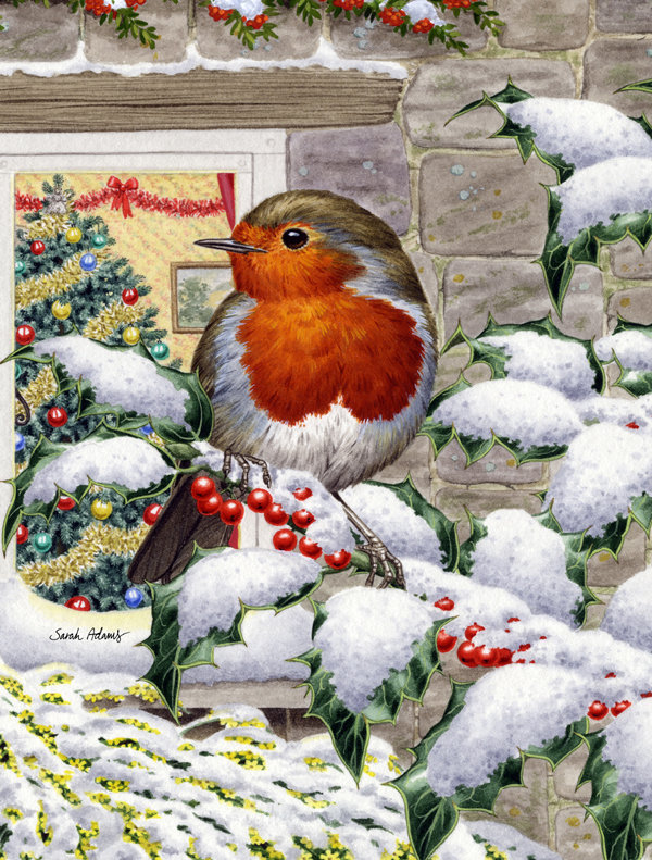 European Robin Double Sided 40'' H x 28'' W Polyester Animal House Flag