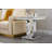 White Square End Table for Living Room Bedroom, Faux Marble End Table with Single U-Shaped Stainless Steel Base, Mid Century Modern Side Table Bed Side Table, Luxury Sofa Side Table-651459313
