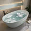Baignoire de trempage autoportante 69 pouces à surface solide vert turquoise avec trop-plein et bonde escamotable